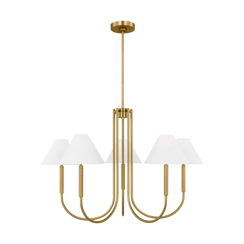 Porteau Large Chandelier Satin Brass