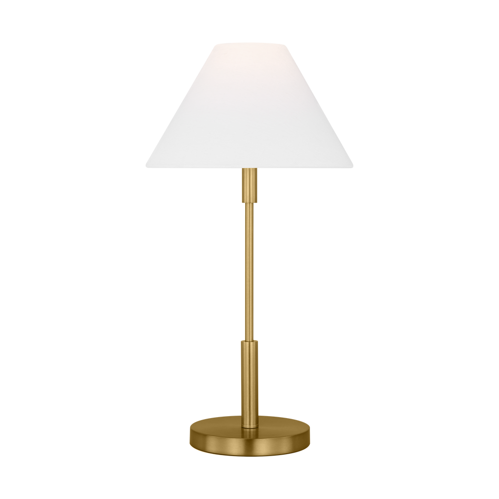 Porteau Medium Table Lamp Satin Brass Bulbs Inc
