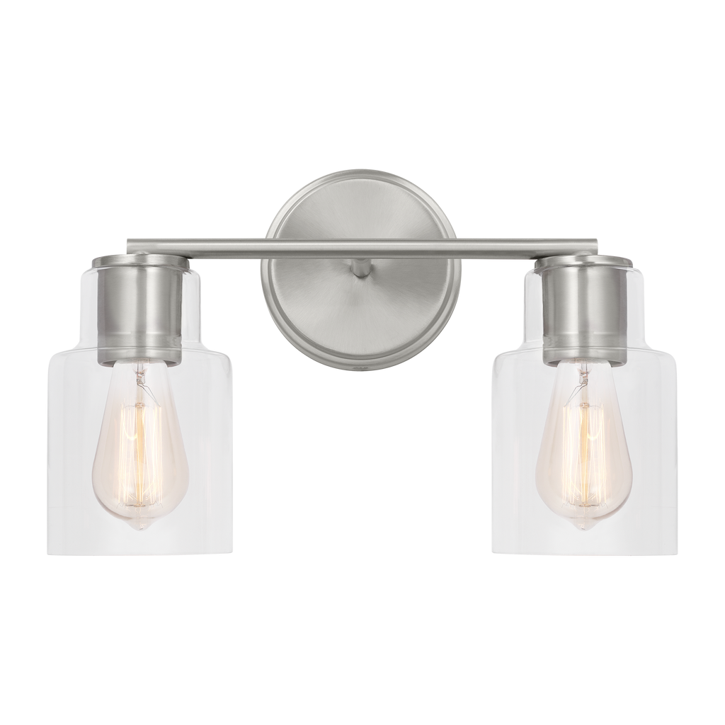 Sayward 2-Light Bath Sconce | Brushed Steel Bulb(s) Not Included