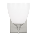 Toffino 1-Light Bath Sconce | Brushed Steel | Milk Glass