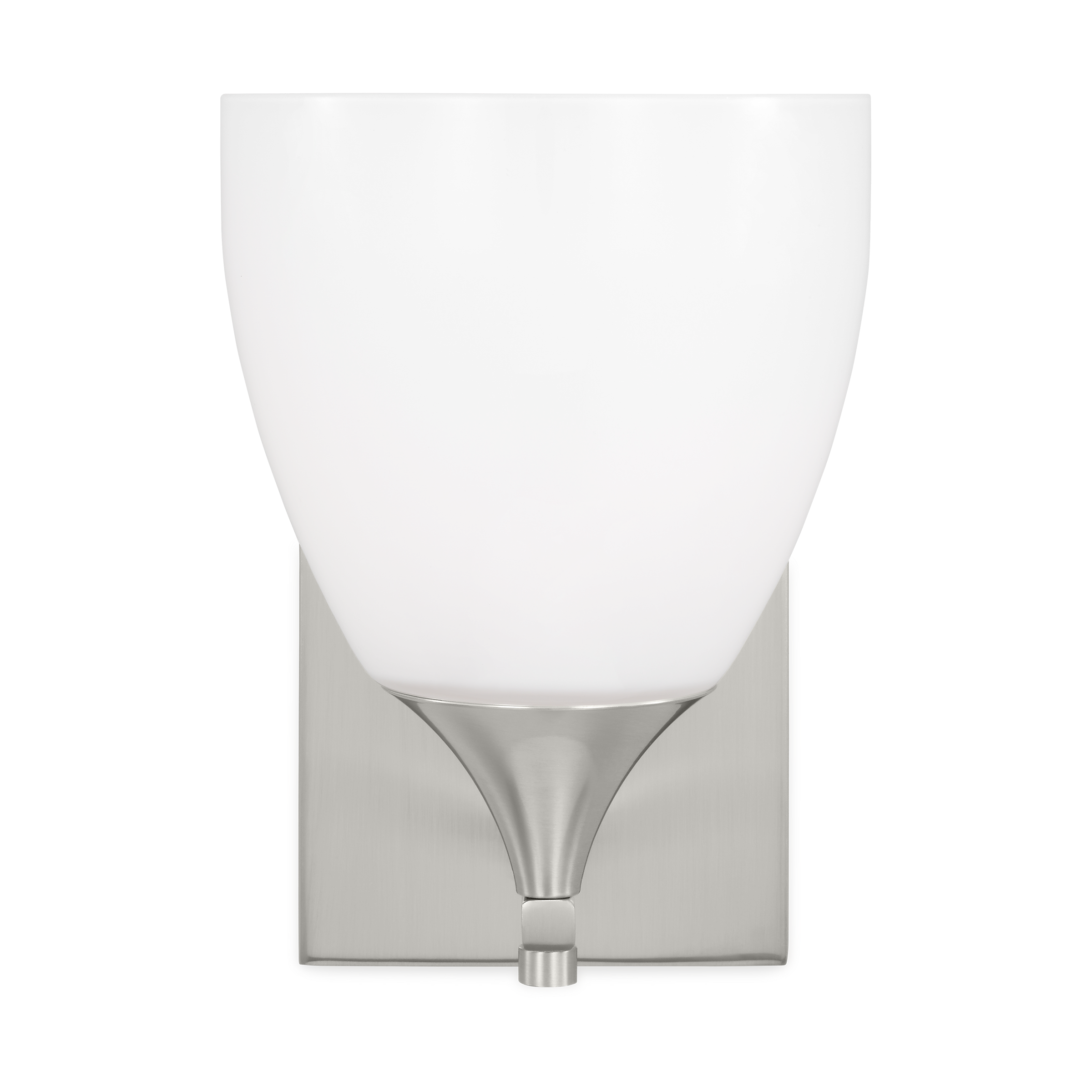Toffino 1-Light Bath Sconce | Brushed Steel | Milk Glass