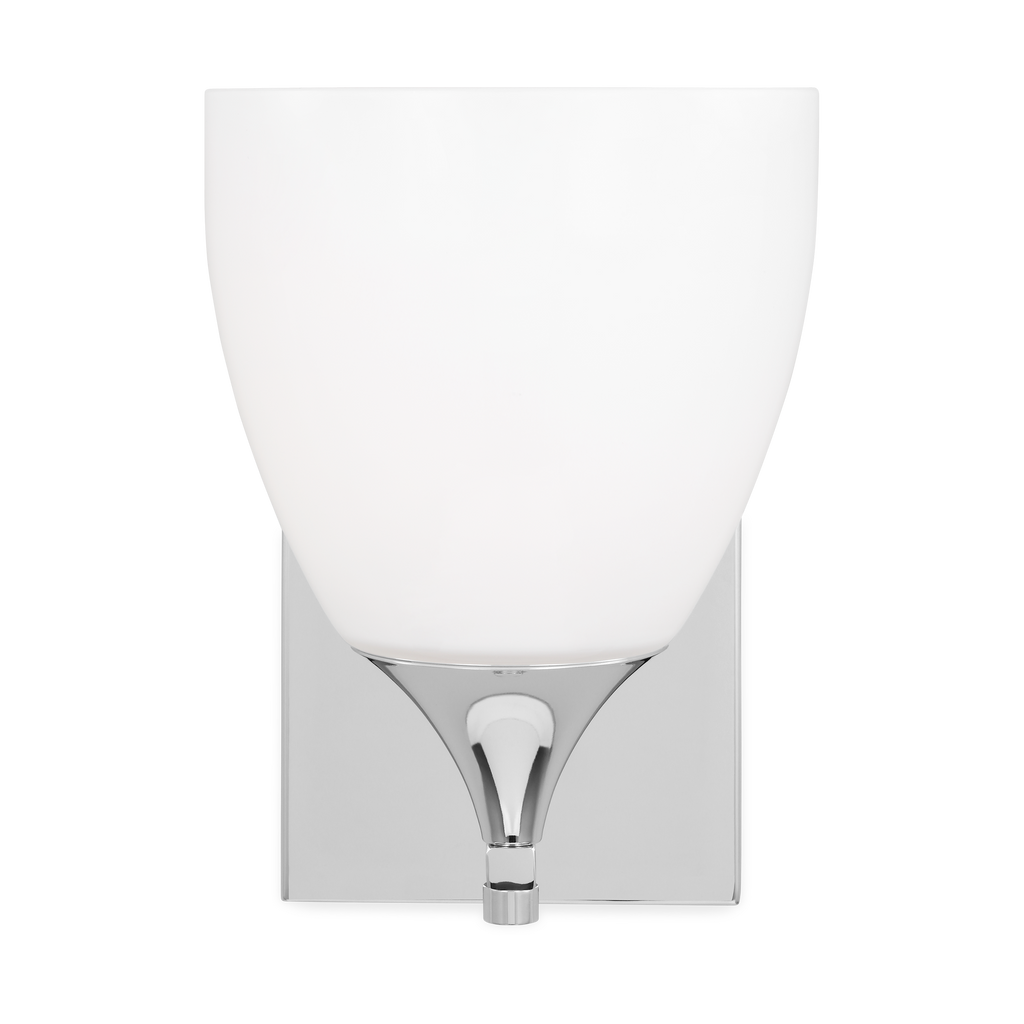 Toffino 1-Light Bath Sconce | Chrome | Milk Glass