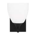 Toffino 1-Light Bath Sconce | Midnight Black | Milk Glass