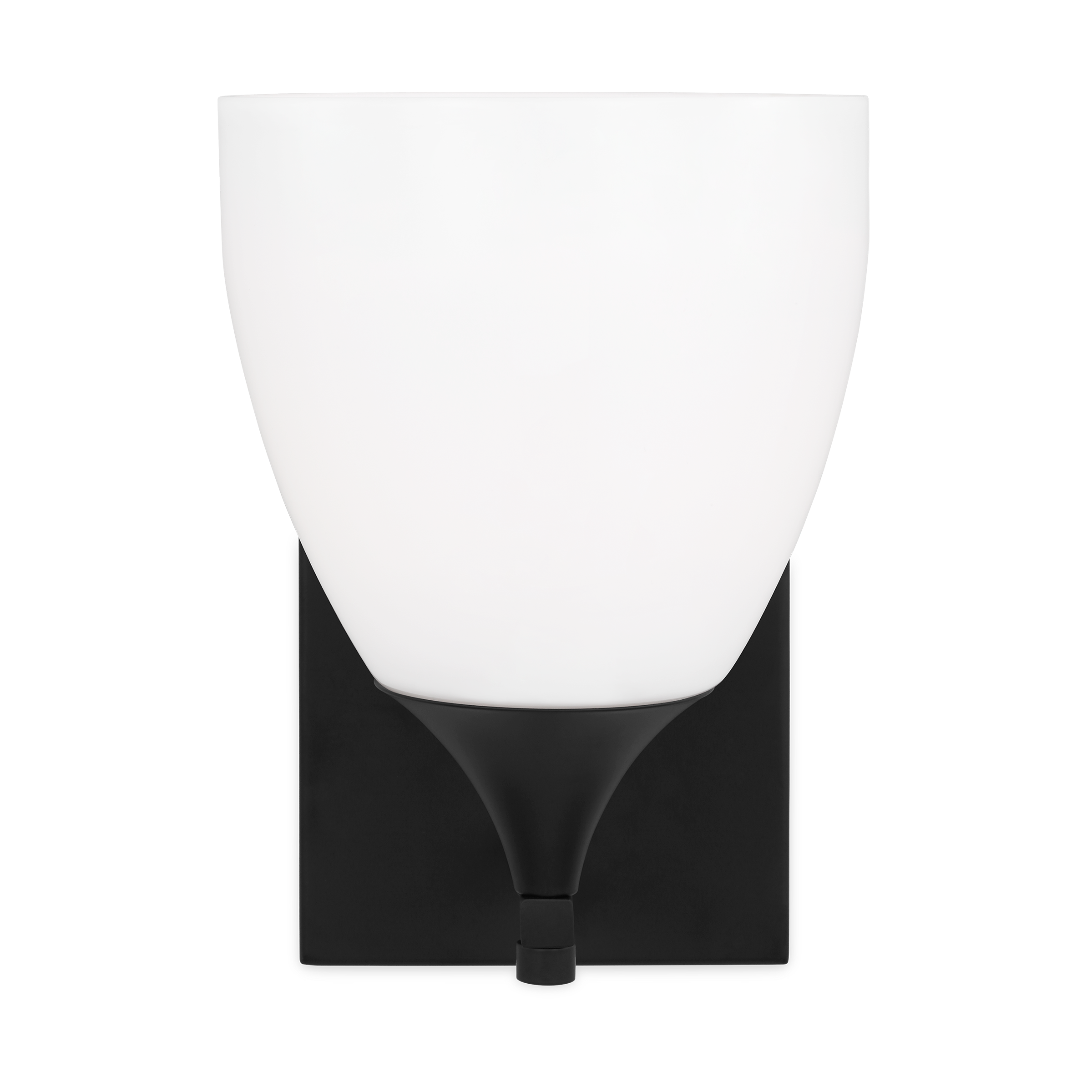 Toffino 1-Light Bath Sconce | Midnight Black | Milk Glass