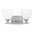 Toffino 2-Light Bath Sconce | Brushed Steel | Milk Glass