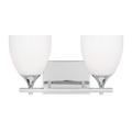Toffino 2-Light Bath Sconce | Chrome | Milk Glass