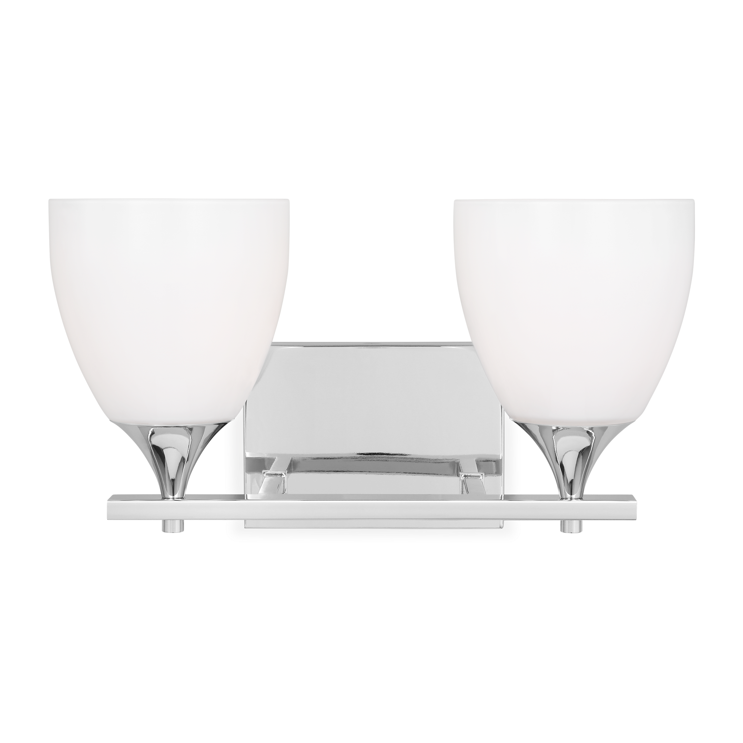 Toffino 2-Light Bath Sconce | Chrome | Milk Glass
