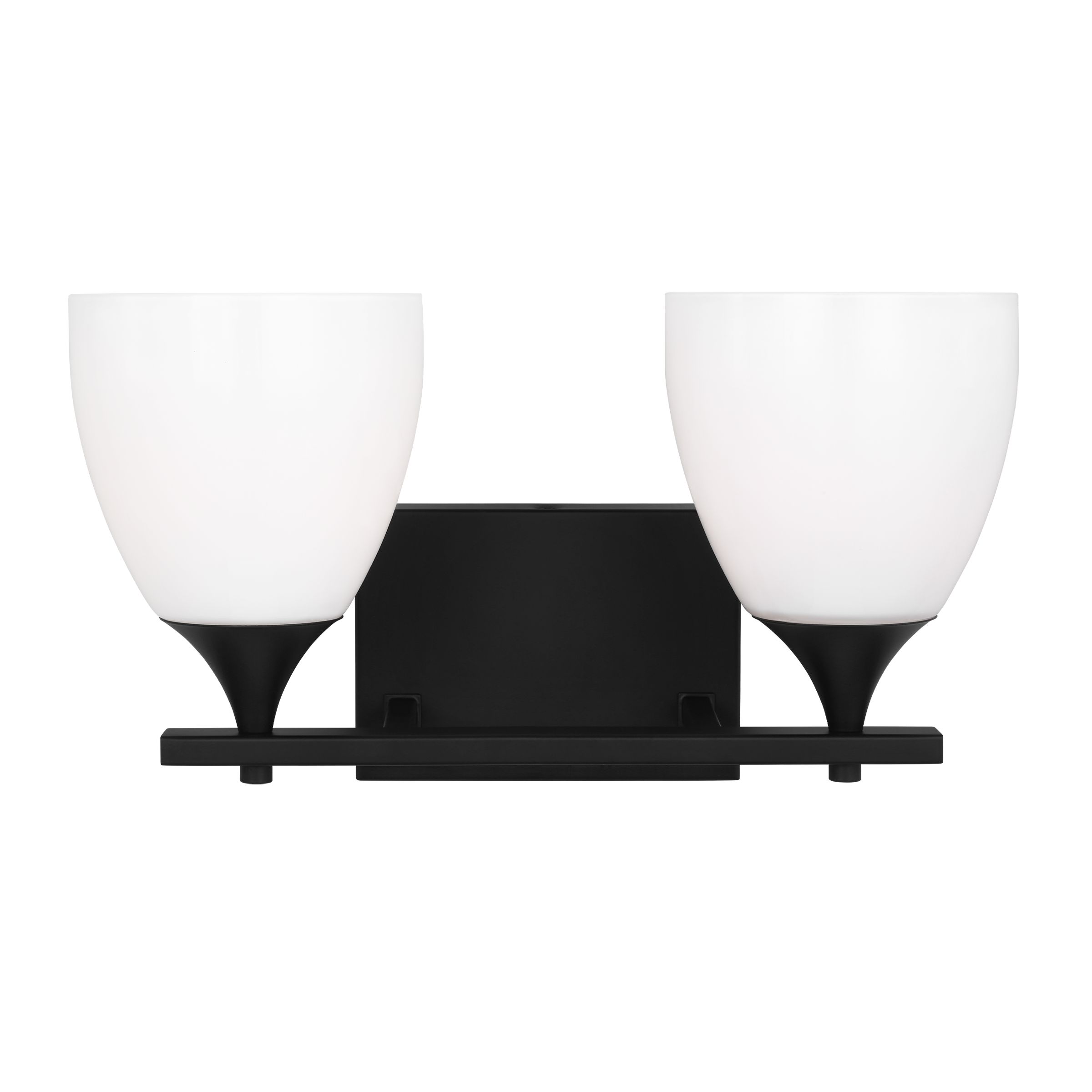 Toffino 2-Light Bath Sconce | Midnight Black | Milk Glass