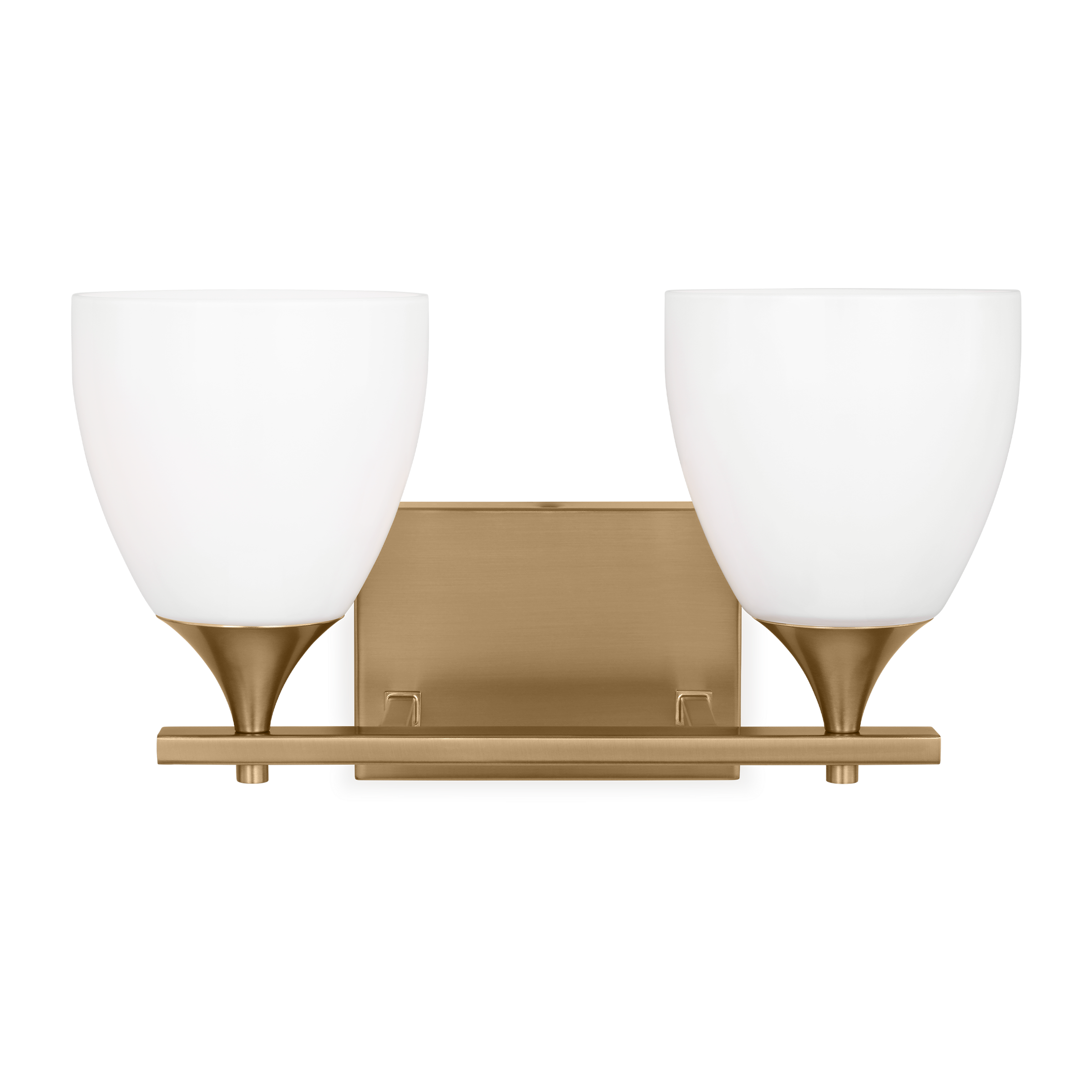 Toffino 2-Light Bath Sconce | Satin Brass | Milk Glass