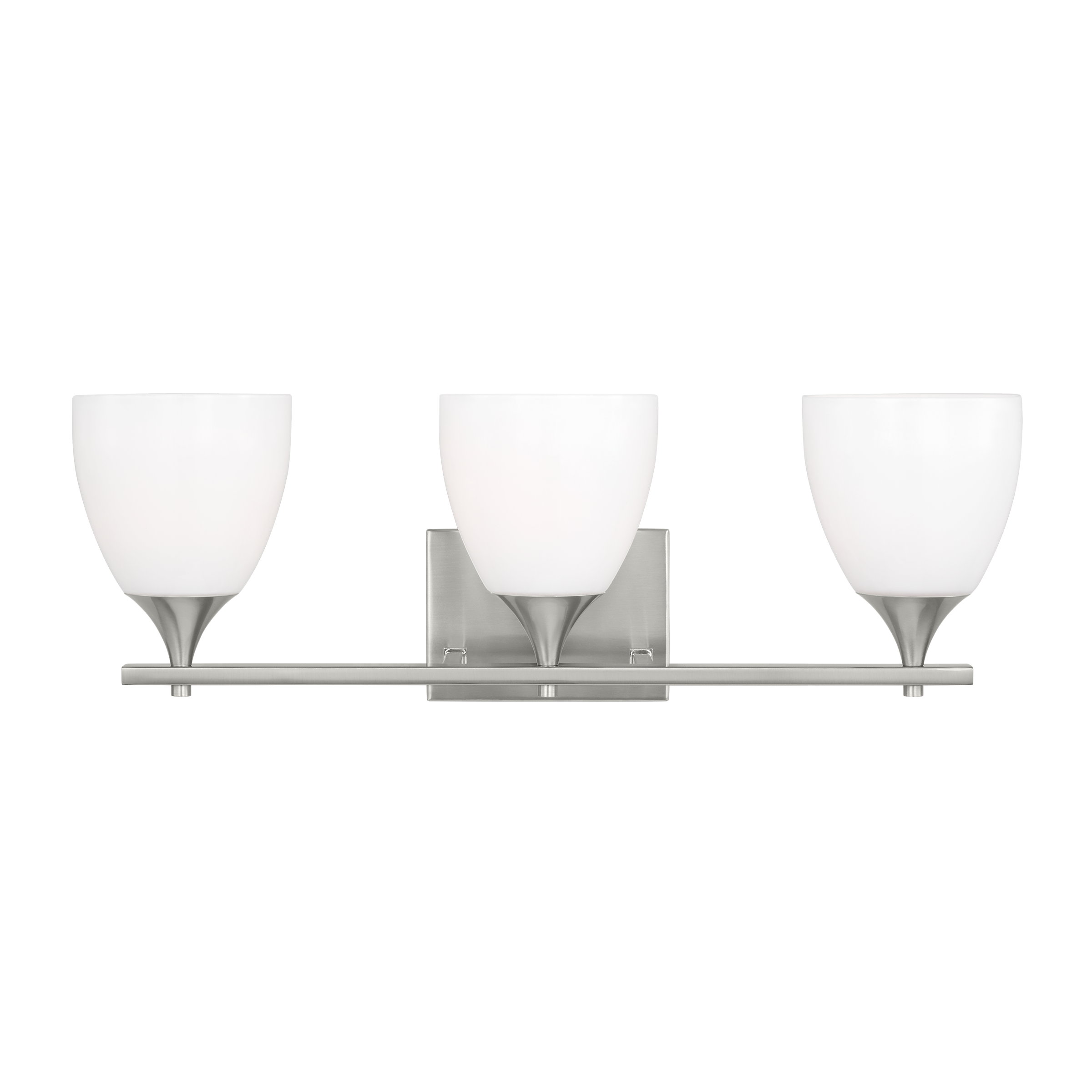 Toffino 3-Light Bath Sconce | Brushed Steel | Milk Glass