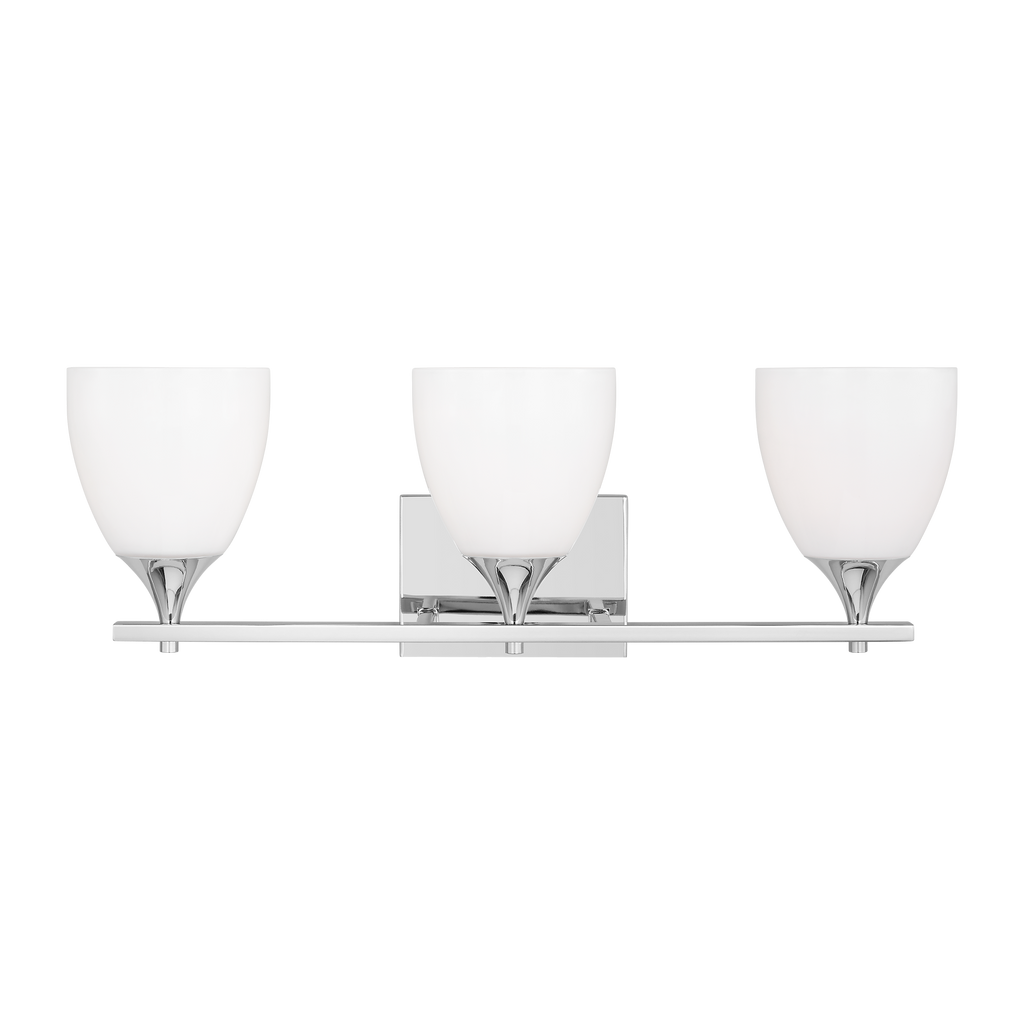 Toffino 3-Light Bath Sconce | Chrome | Milk Glass