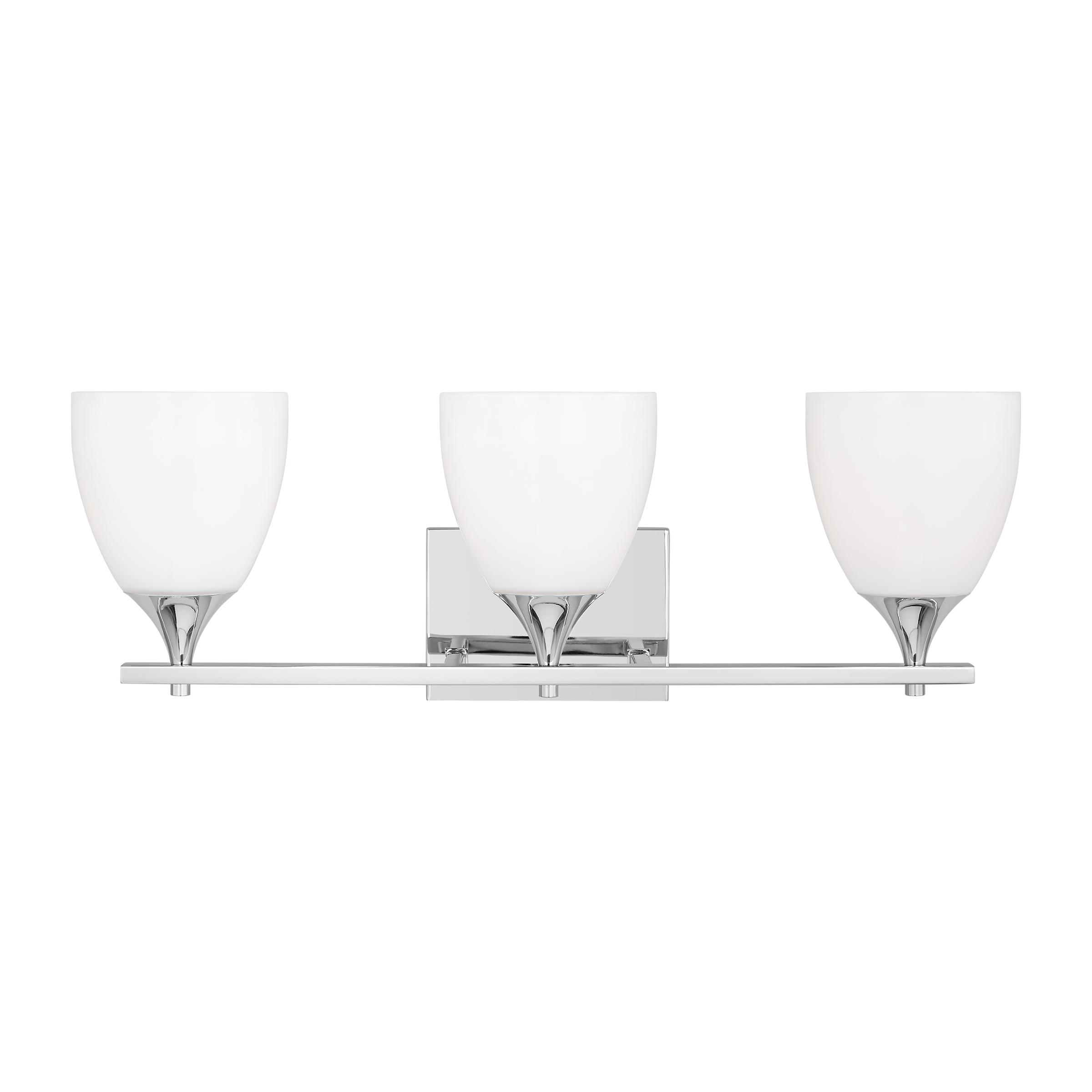 Toffino 3-Light Bath Sconce | Chrome | Milk Glass