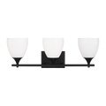 Toffino 3-Light Bath Sconce | Midnight Black | Milk Glass