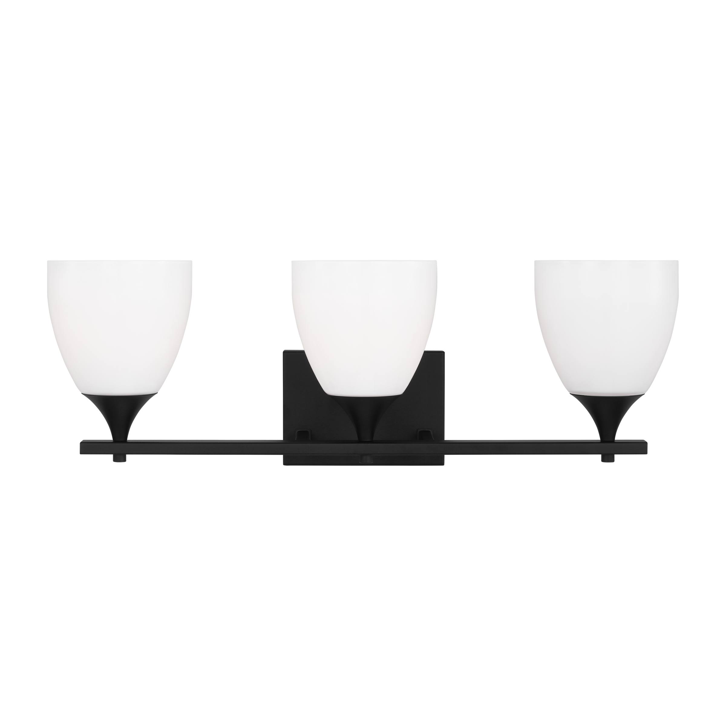 Toffino 3-Light Bath Sconce | Midnight Black | Milk Glass