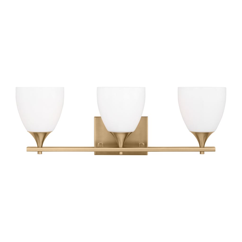 Toffino 3-Light Bath Sconce | Satin Brass | Milk Glass
