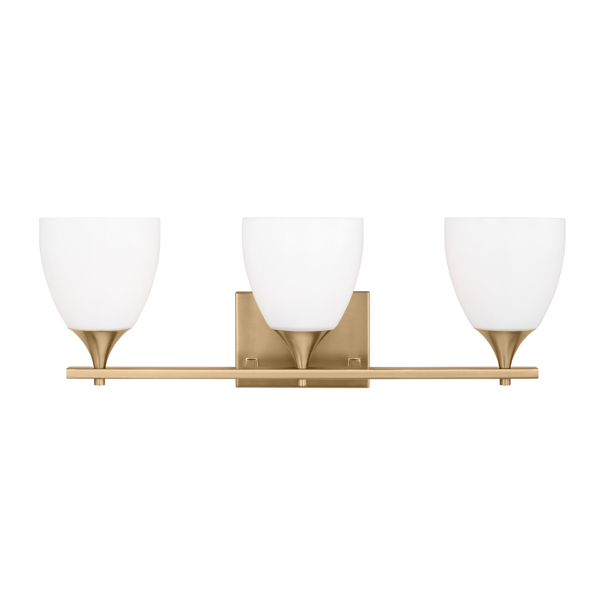 Toffino 3-Light Bath Sconce | Satin Brass | Milk Glass
