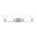 Toffino 4-Light Bath Sconce | Brushed Steel | Milk Glass