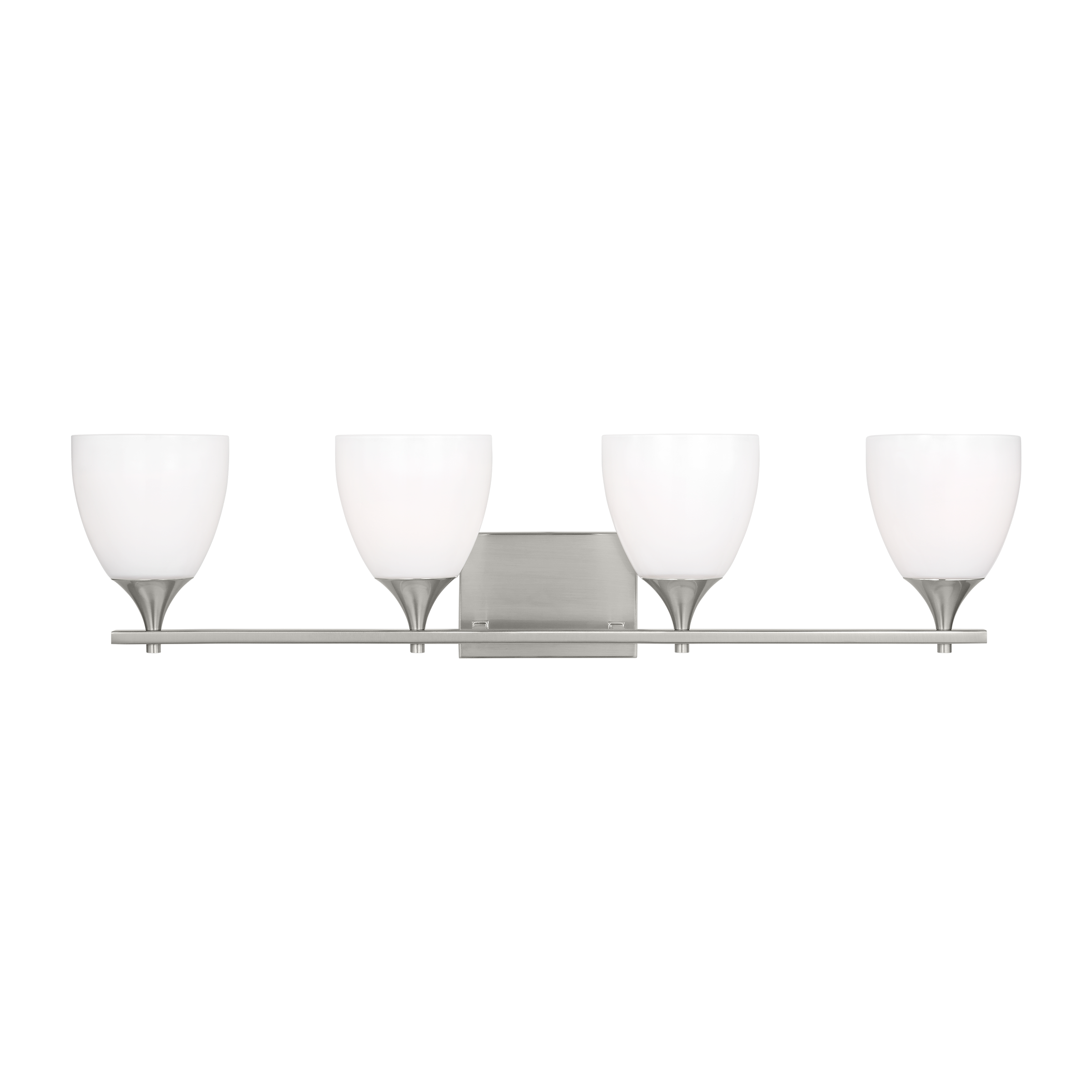 Toffino 4-Light Bath Sconce | Brushed Steel | Milk Glass