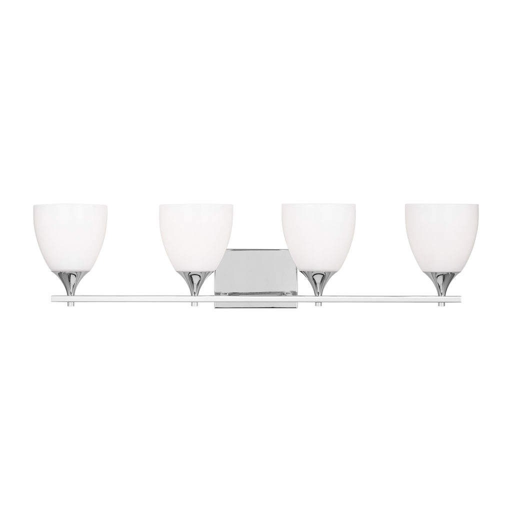 Toffino 4-Light Bath Sconce | Chrome | Milk Glass