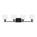 Toffino 4-Light Bath Sconce | Midnight Black | Milk Glass