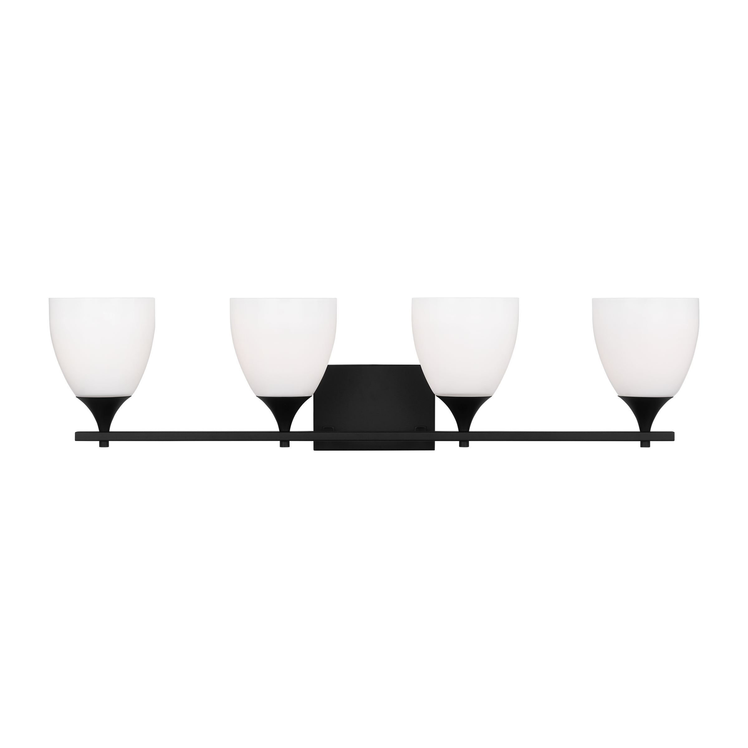 Toffino 4-Light Bath Sconce | Midnight Black | Milk Glass