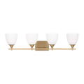 Toffino 4-Light Bath Sconce | Satin Brass | Milk Glass