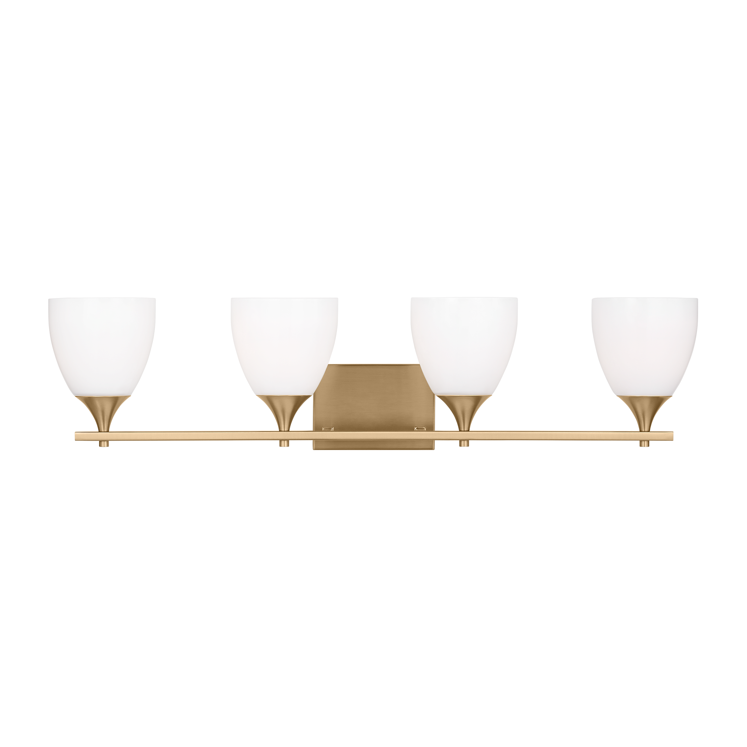 Toffino 4-Light Bath Sconce | Satin Brass | Milk Glass