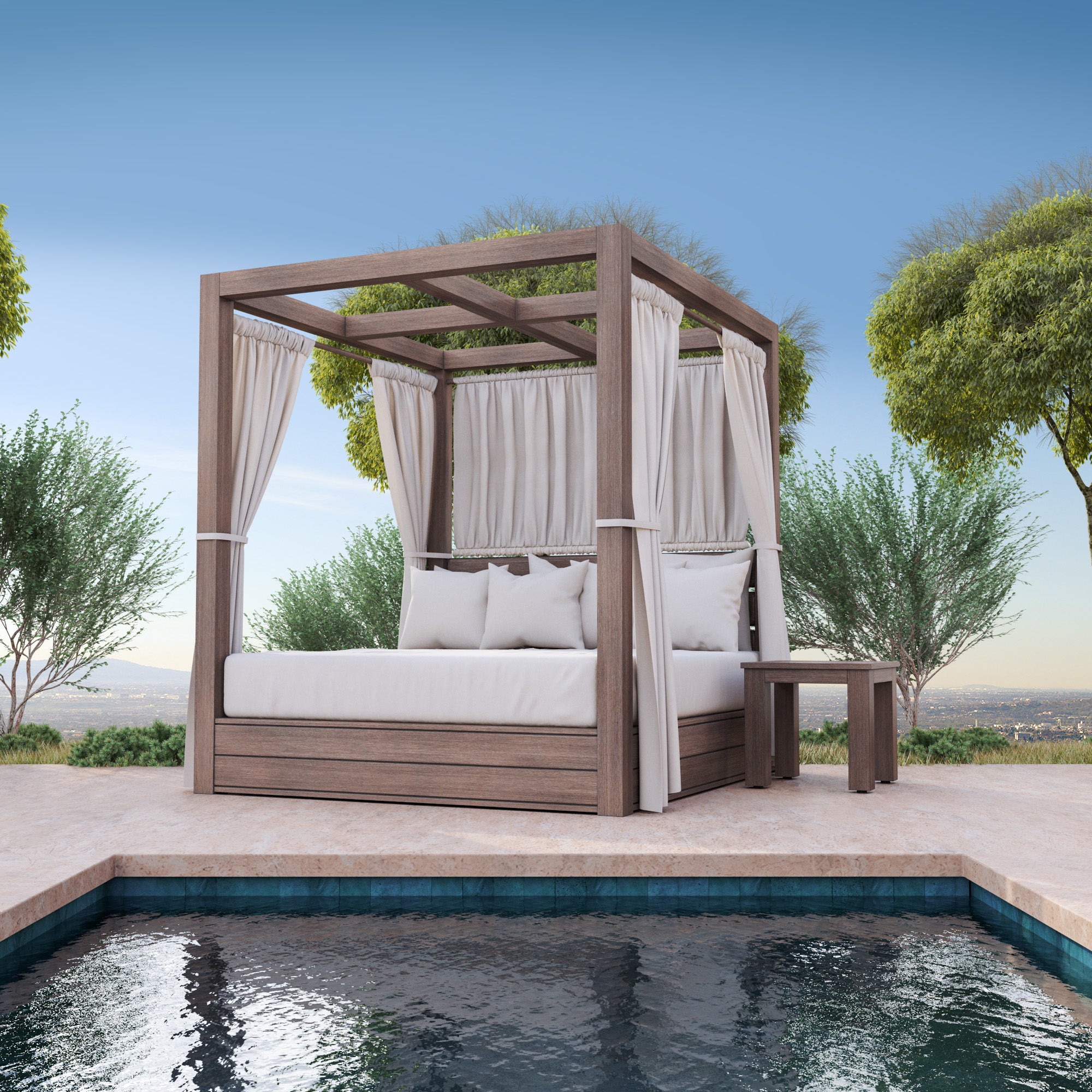 Laguna Resort King Daybed in Canvas Flax, No Welt