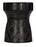 Commerce & Market Carved Stump Side Table | Black
