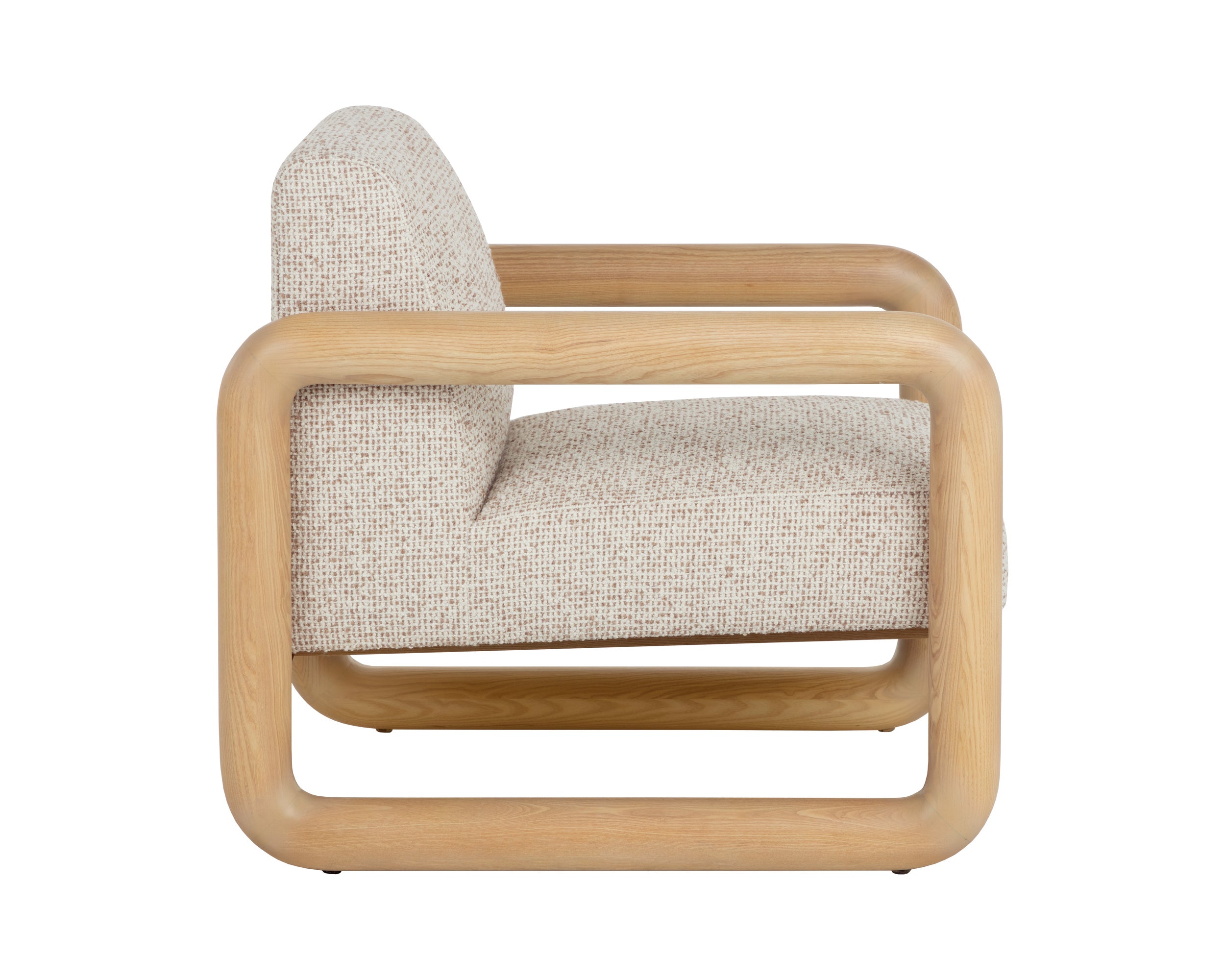 Nubo Lounge Chair - Noah Ecru / Nubuck Tan Leather
