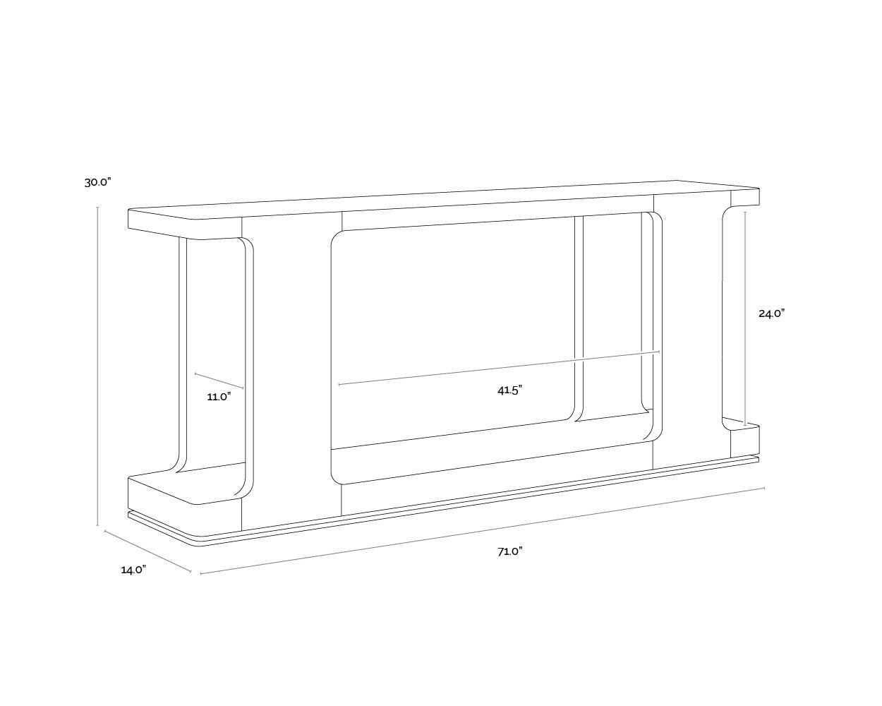 Hercules Console Table - Aged Brown