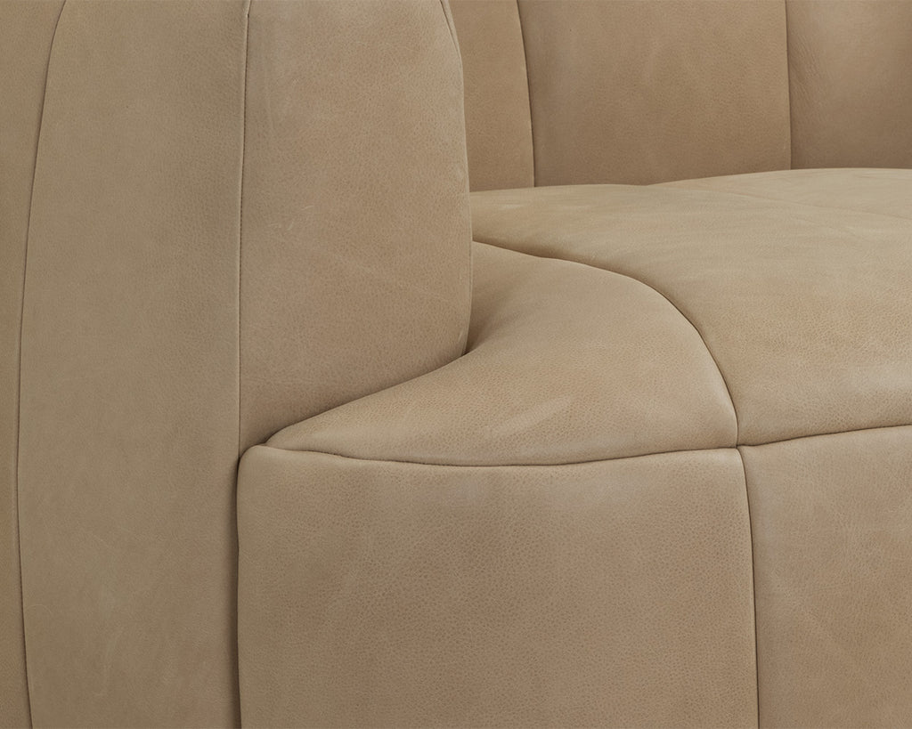 Tadeo Swivel Armchair - Dark Brown - Sahara Sand Leather