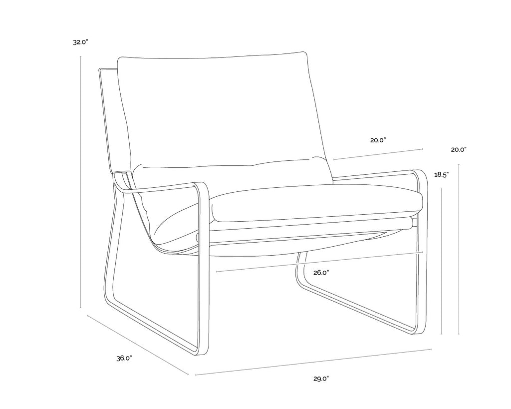 Zancor Lounge Chair - Gunmetal - Tan Leather