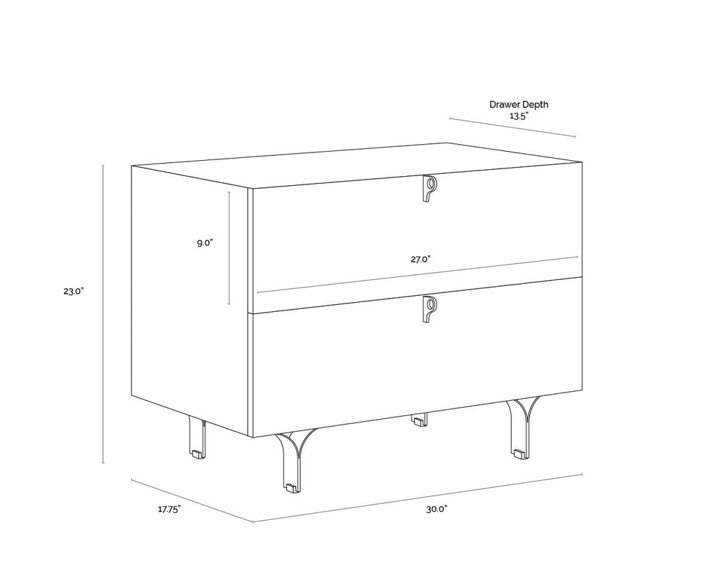 Celine Nightstand - Large - Teal