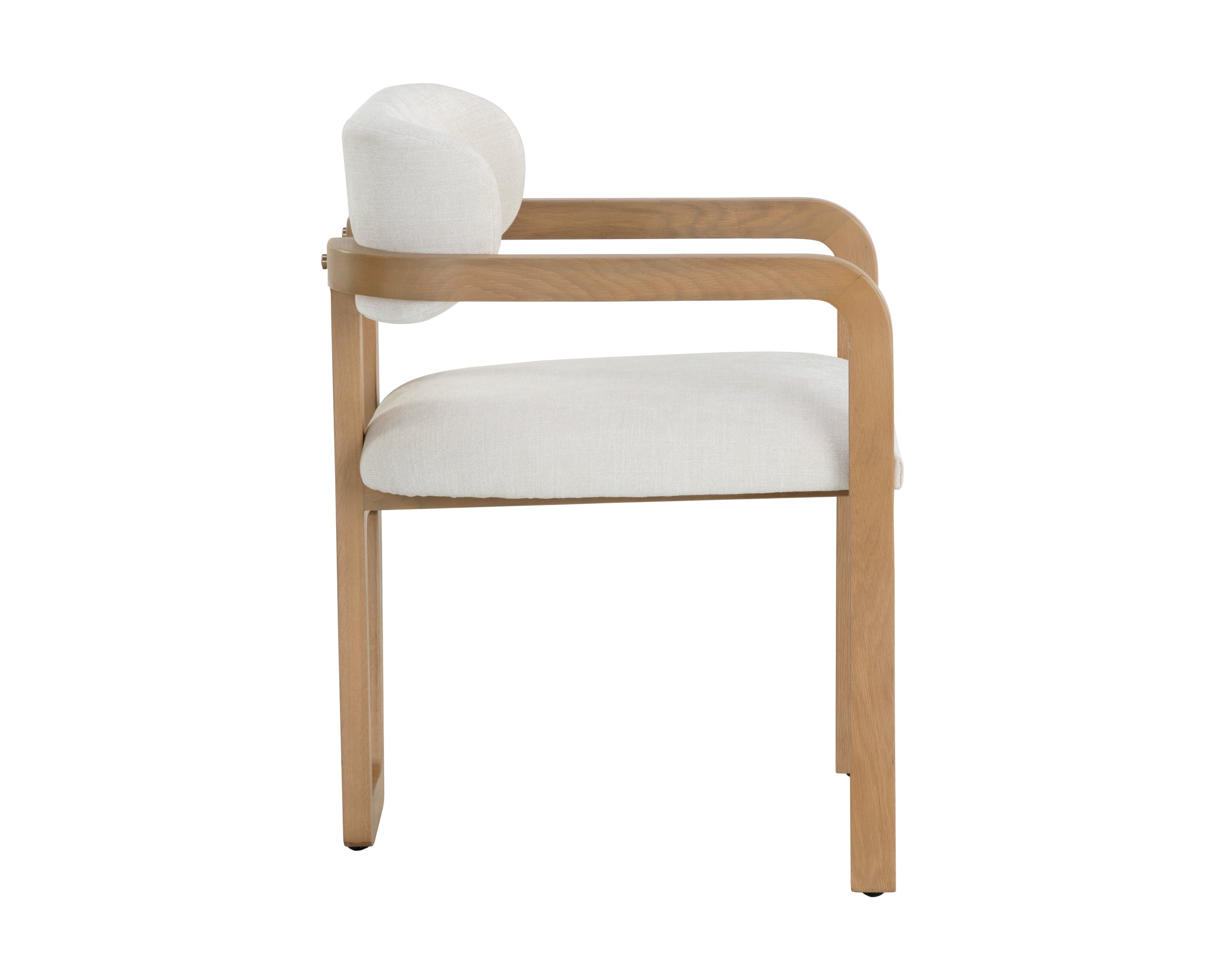 Madrone Dining Armchair - Rustic Oak - Heather Ivory Tweed