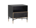 Markwood Nightstand - Brass - Dark Brown