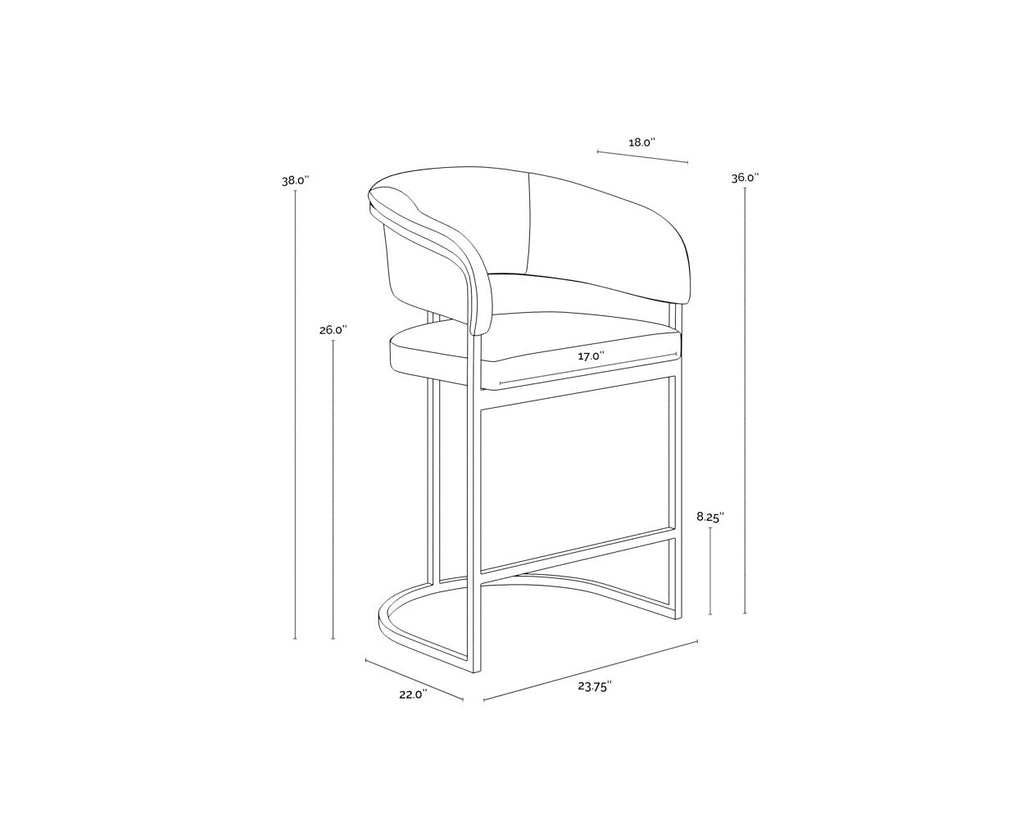 Marris Counter Stool - Gunmetal - Milliken Cognac