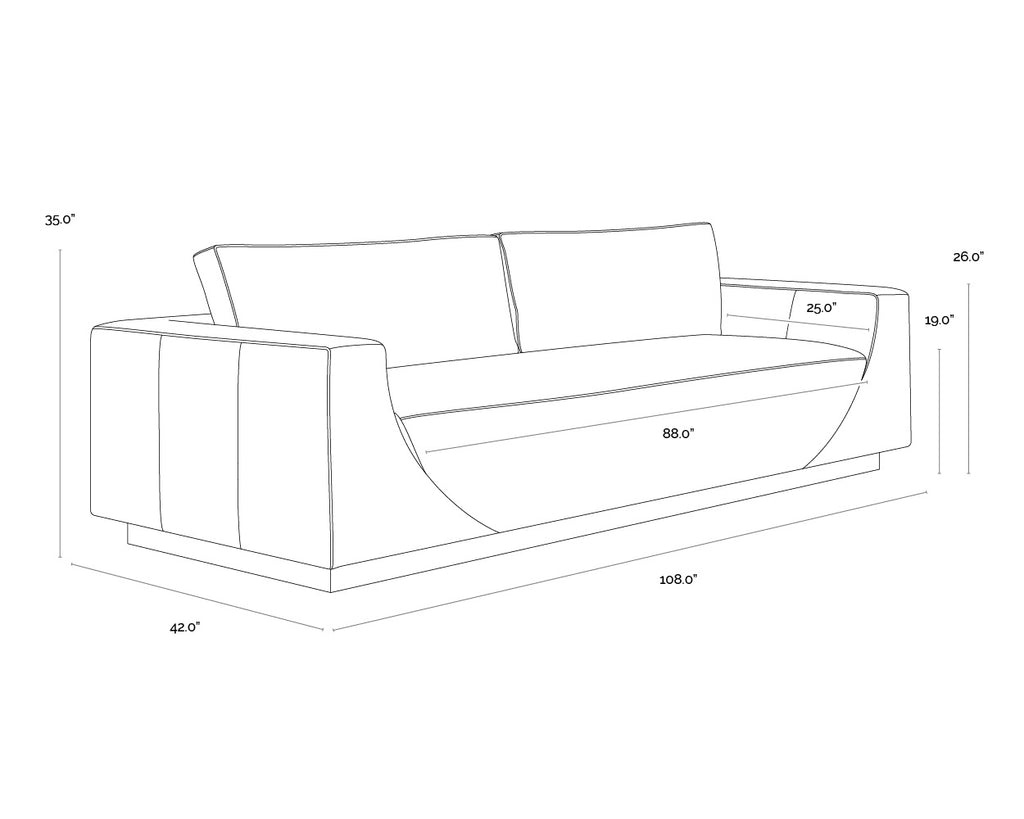 Anakin Sofa - Dark Brown - Tuscany Cognac Leather