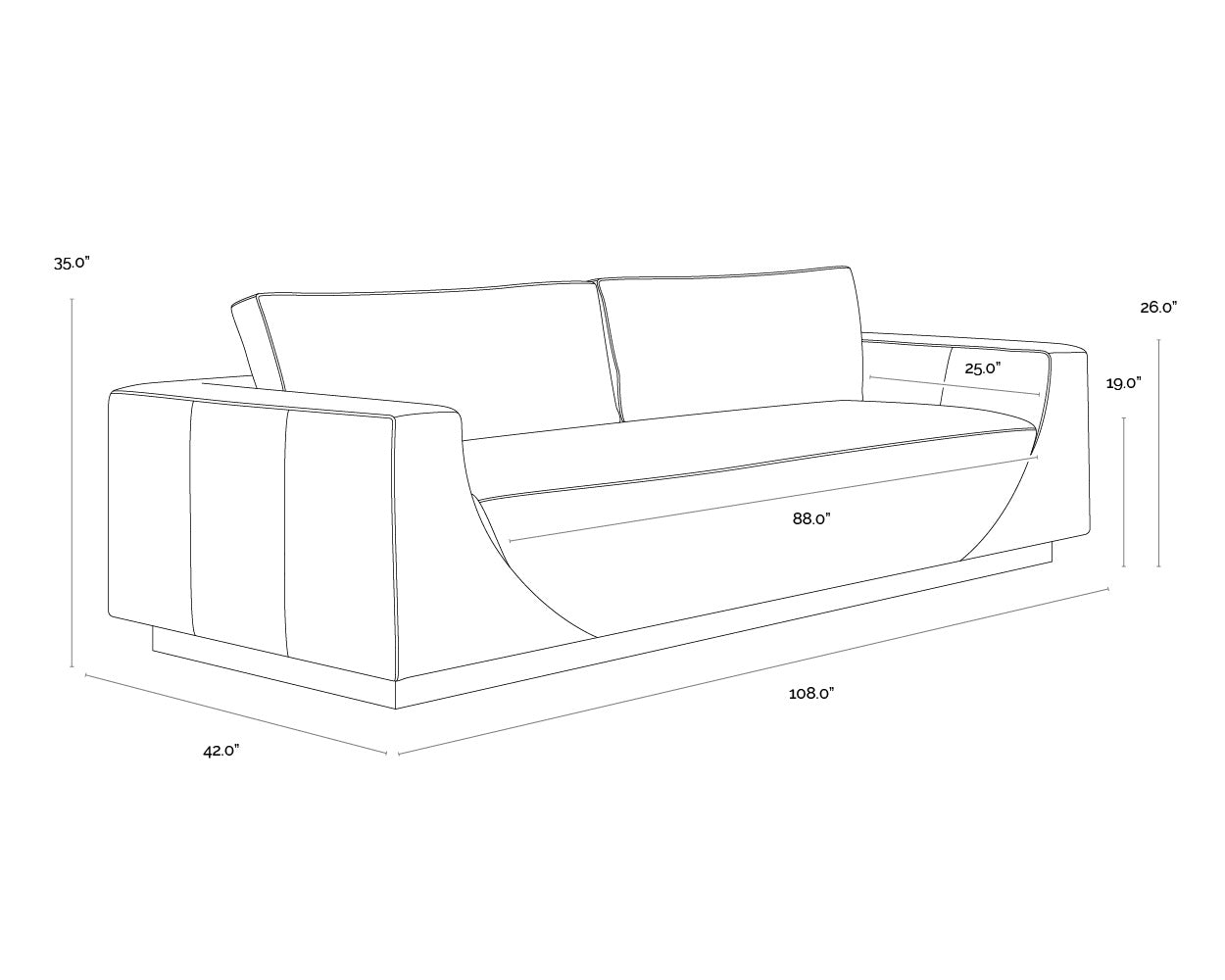 Anakin Sofa - Dark Brown - Tuscany Cognac Leather