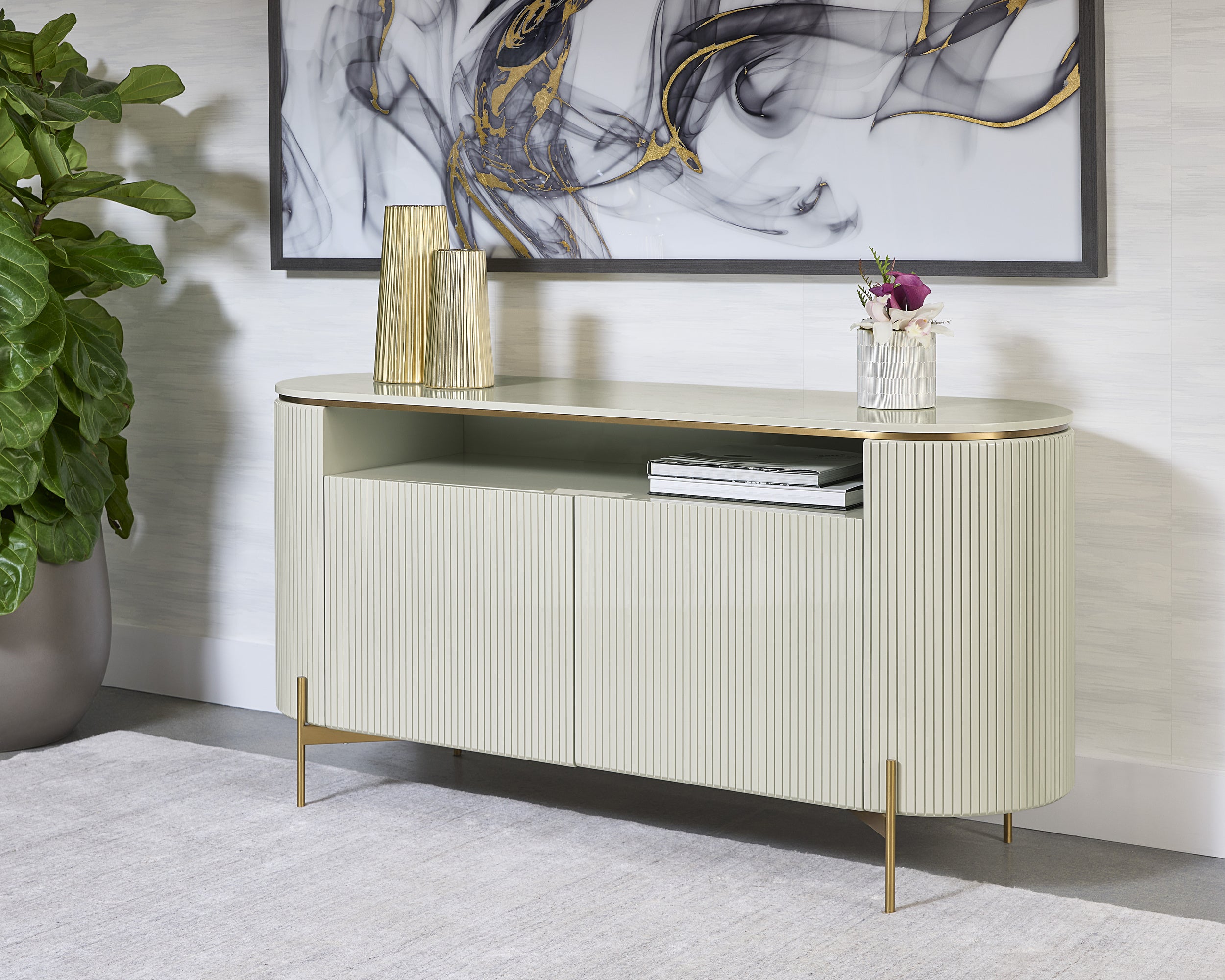 Paloma Sideboard - High Gloss Cream