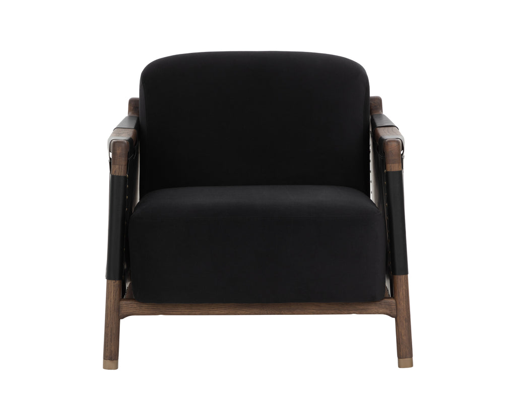 Calloway Lounge Chair - Antique Brown - Abbington Black / Onyx Leather