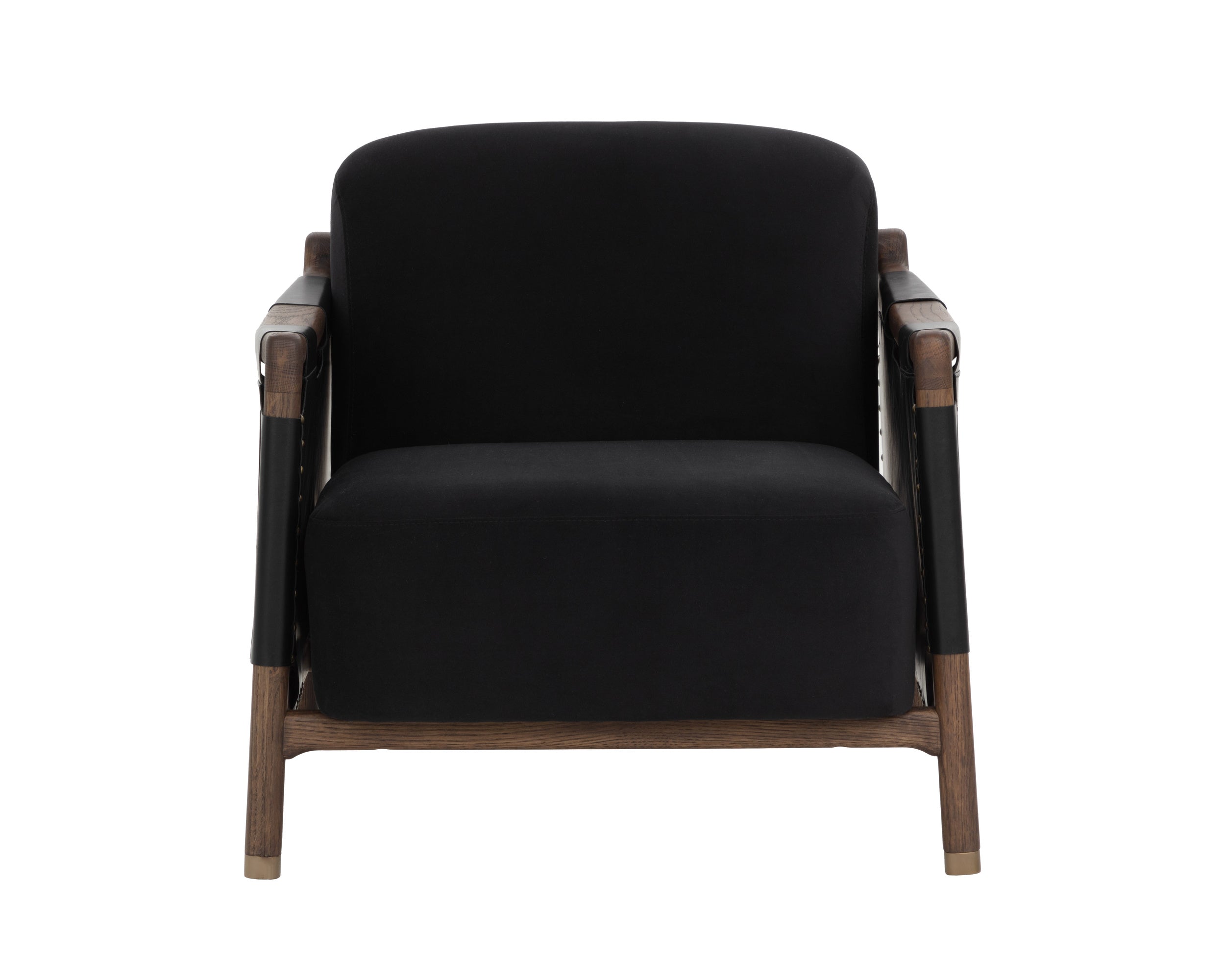 Calloway Lounge Chair - Antique Brown - Abbington Black / Onyx Leather
