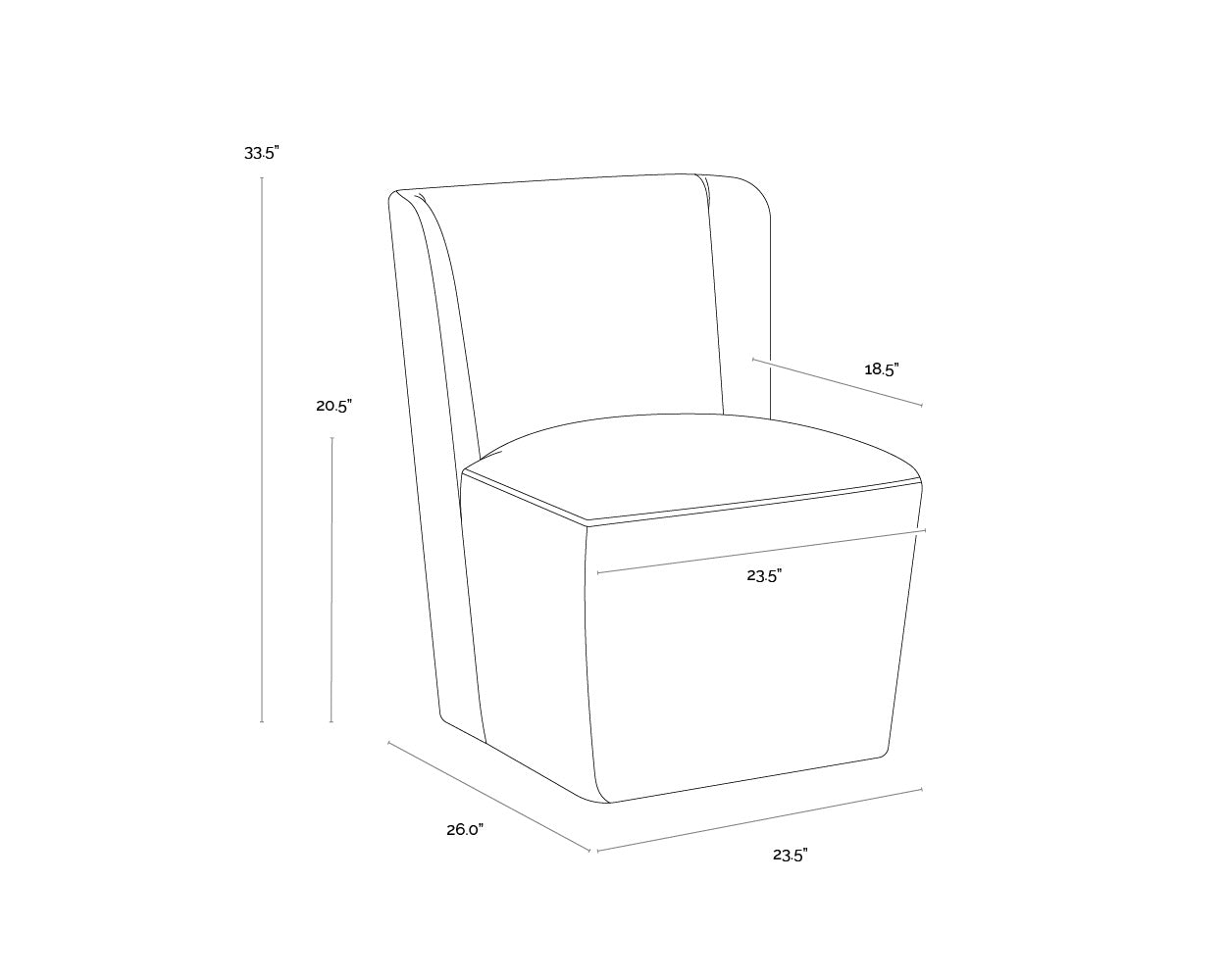 Amita Wheeled Dining Chair - Piccolo Pebble