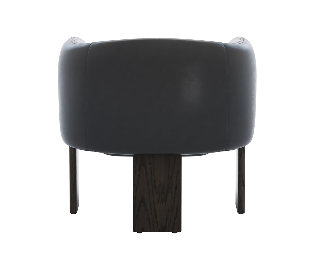 Trine Lounge Chair - Dark Brown - Vintage Black Night Leather