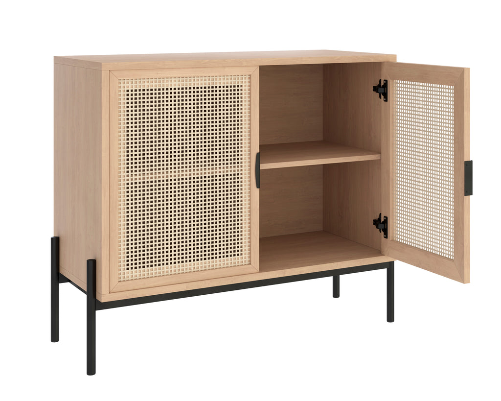 Avida Sideboard - Small - Black - Rustic Oak/Natural