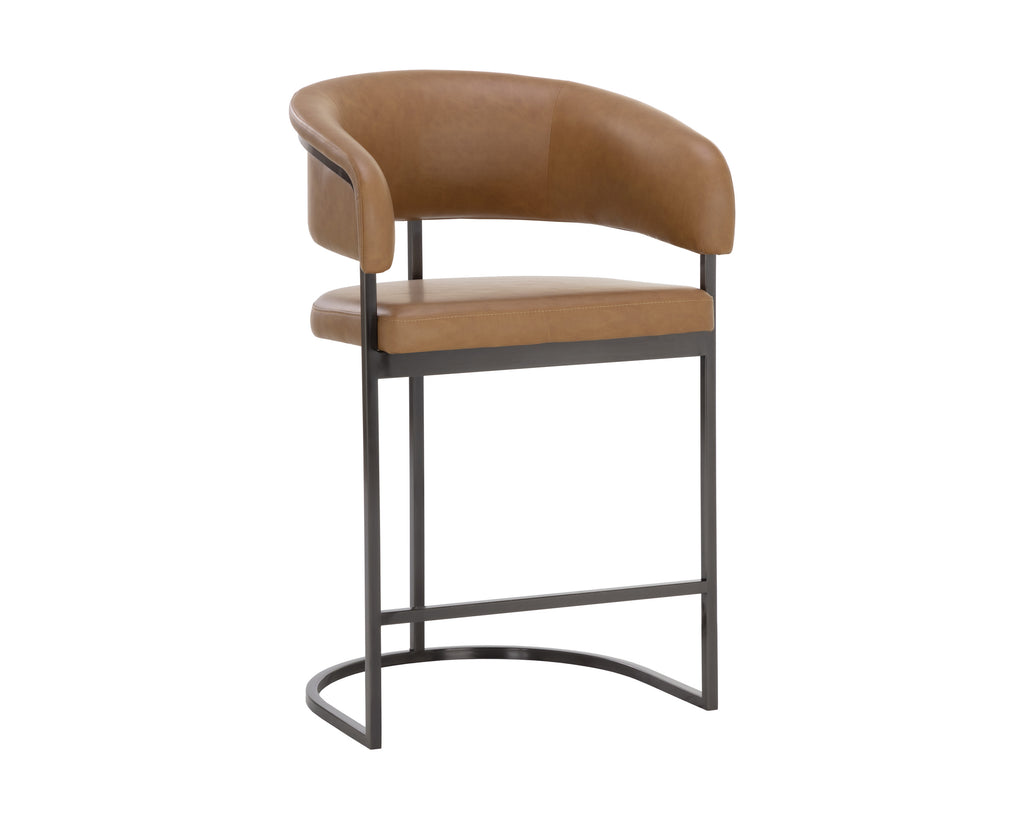 Marris Counter Stool - Gunmetal - Milliken Cognac
