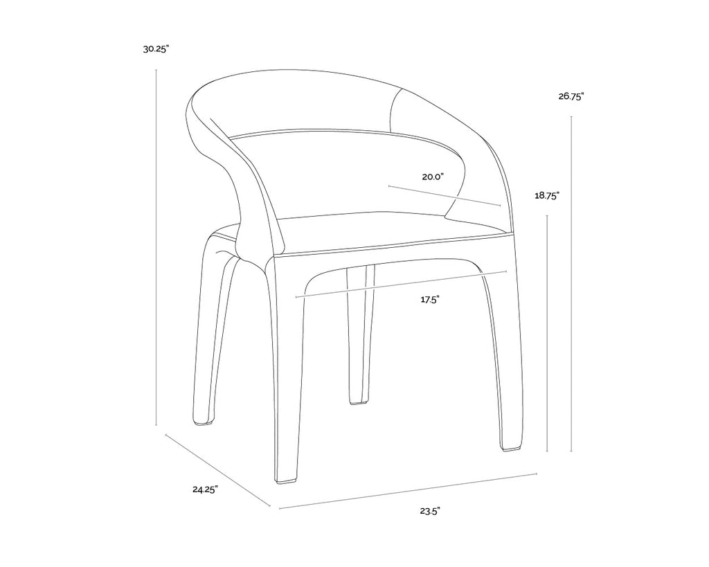 Atika Dining Armchair - Milliken Cognac
