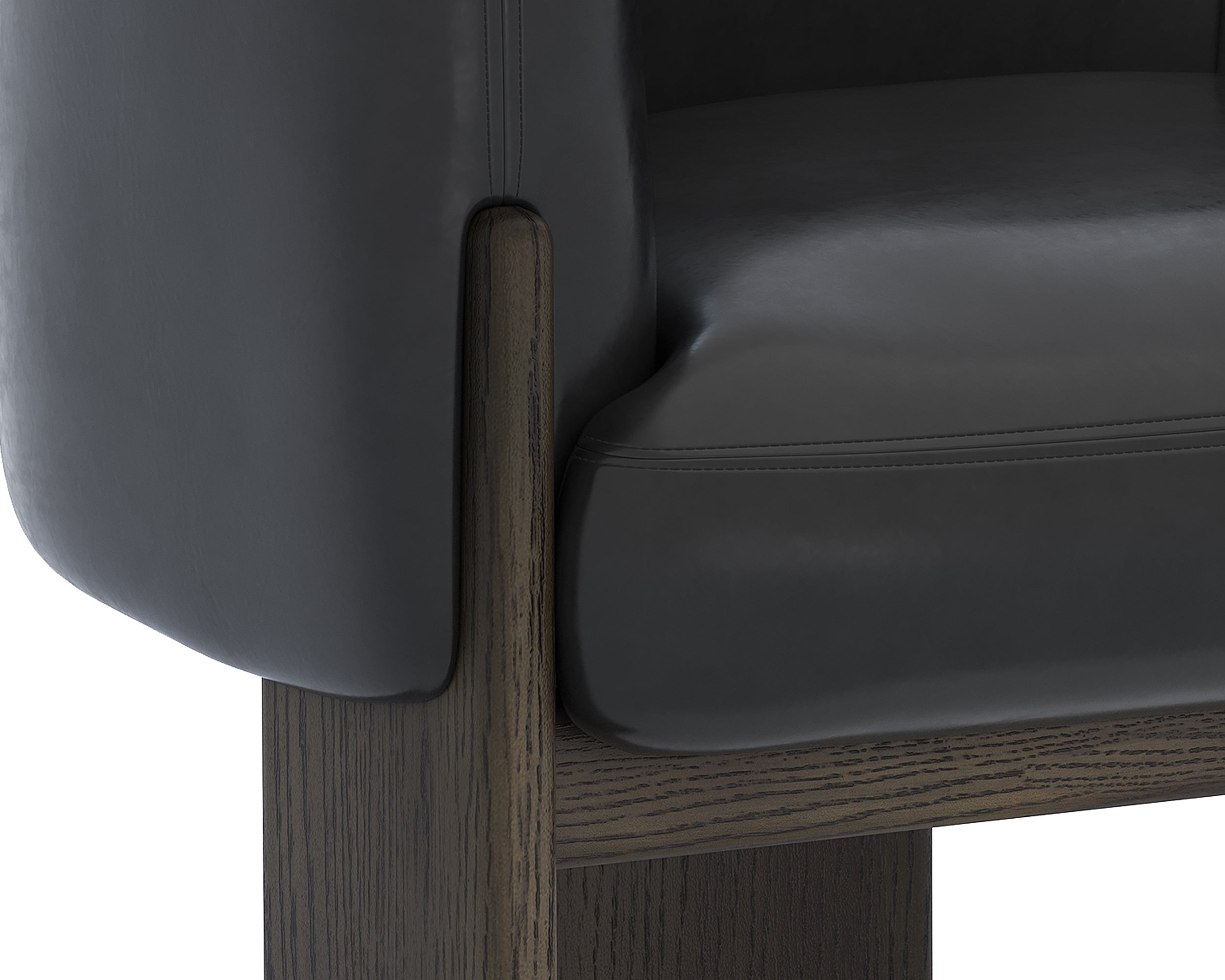 Trine Lounge Chair - Dark Brown - Vintage Black Night Leather