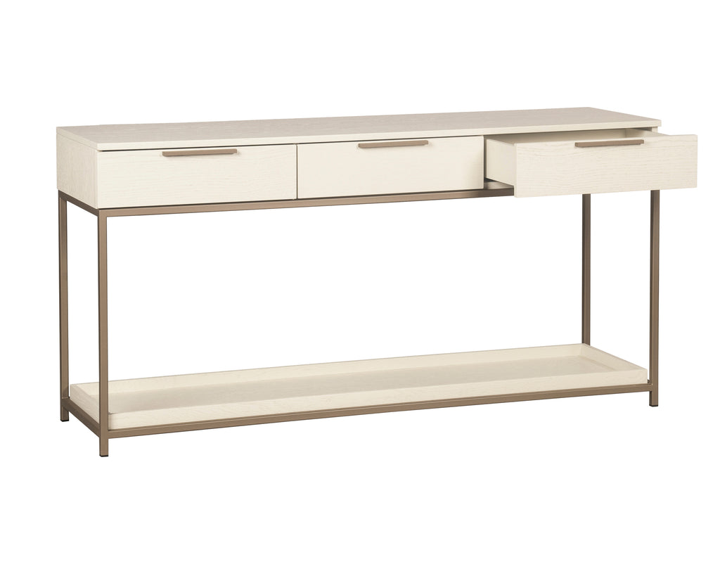 Rebel Console Table With Drawers - Champagne Gold - Cream