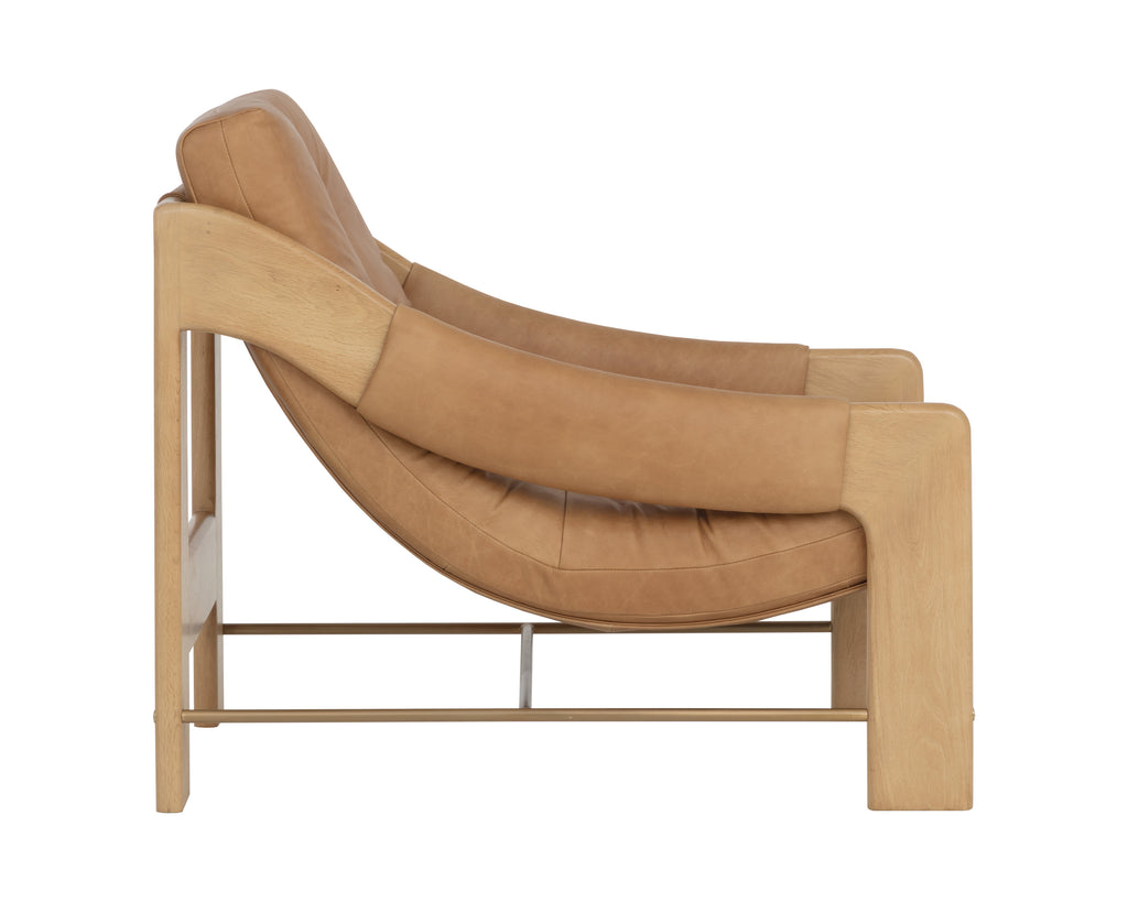 Rafferty Lounge Chair - Rustic Oak - Ludlow Sesame Leather